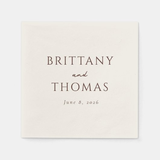 Elegant Bruin Typografisch Servet (Voorkant)