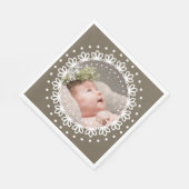 Elegant bruin verjaardagsfeest servet (Hoek)