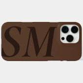 Elegant bruin vet Initiaal monogram Case-Mate iPhone Case (Achterkant (horizontaal))