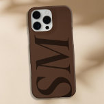 Elegant bruin vet Initiaal monogram iPhone 16 Pro Max Hoesje<br><div class="desc">Bruin Elegant Vet Initiaal Monogram Telefoonhoesje. Creëer uw eigen gepersonaliseerde iPhone Case met aangepaste initiaal naam.</div>
