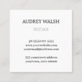 Elegant bruin vierkant visitekaartje (Achterkant)