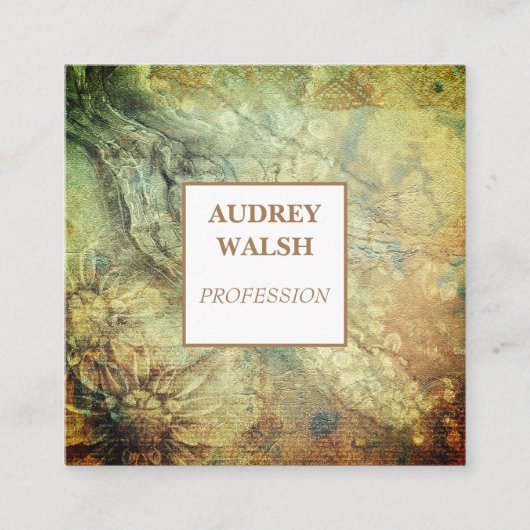 Elegant  bruin vierkant visitekaartje (Voorkant)