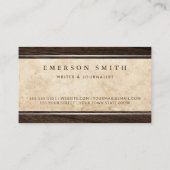 Elegant bruin vintage gelooid papier visitekaartje (Achterkant)