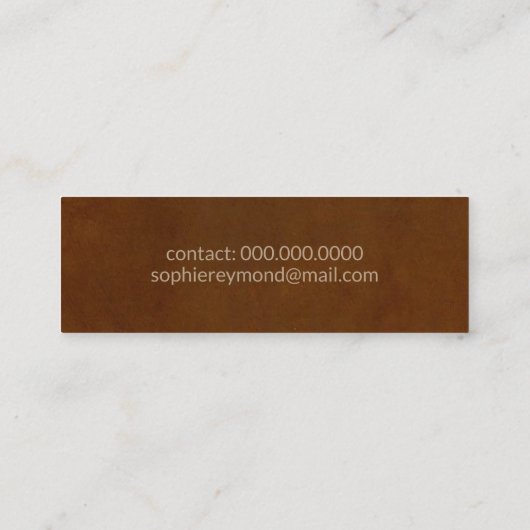 elegant bruin visitekaartje met scriptnaam (Achterkant)
