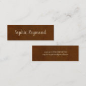 elegant bruin visitekaartje met scriptnaam (Voorkant / Achterkant)
