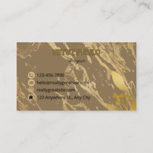 Elegant bruin Visitekaartje | Professioneel en min (Achterkant)