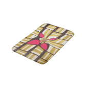 Elegant bruin wit ivoorblad diamantstripes badmat (Gekanteld)