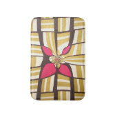 Elegant bruin wit ivoorblad diamantstripes badmat (Voorkant Verticaal)