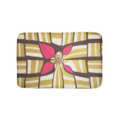 Elegant bruin wit ivoorblad diamantstripes badmat (Voorkant)