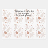 Elegant bruin & wit kerstinpakpapier inpakpapier vel (Voorkant 3)