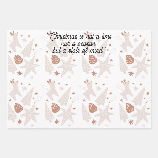 Elegant bruin & wit kerstinpakpapier inpakpapier vel (Voorkant 3)