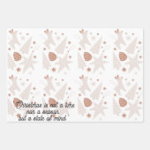 Elegant bruin & wit kerstinpakpapier inpakpapier vel (Voorkant 2)