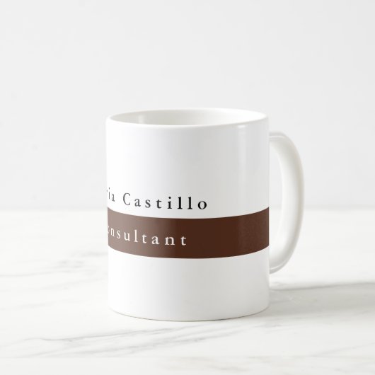 Elegant Bruin Wit Minimalist Koffiemok (Voorkant rechts)