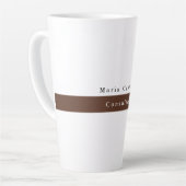 Elegant Bruin Wit Minimalist Latte Mok (Linkerhoek)