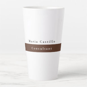 Elegant Bruin Wit Minimalist Latte Mok