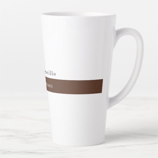 Elegant Bruin Wit Minimalist Latte Mok (Rechts)