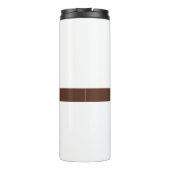 Elegant Bruin Wit Minimalist Thermosbeker (Achterkant)