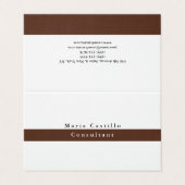Elegant Bruin Wit Minimalist Visitekaartje (Buitenkant ongevouwen)