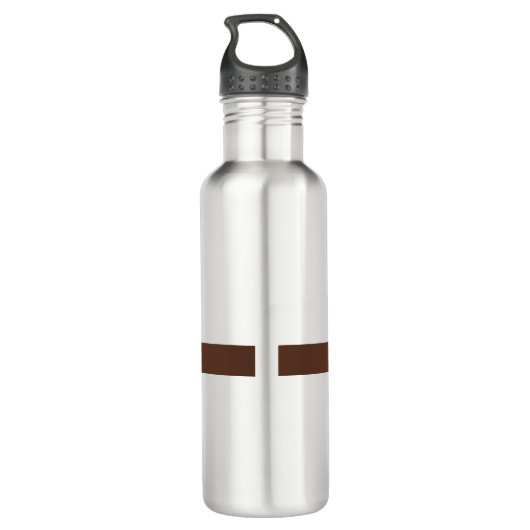 Elegant Bruin Wit Minimalist Waterfles (Achterkant)