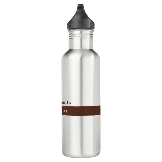 Elegant Bruin Wit Minimalist Waterfles (Rechts)