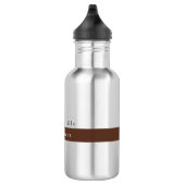 Elegant Bruin Wit Minimalist Waterfles (Rechts)