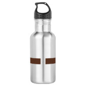Elegant Bruin Wit Minimalist Waterfles (Achterkant)