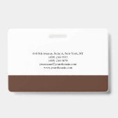 Elegant Bruin Wit Minimalistisch Badge (Achterkant)