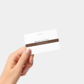 Elegant Bruin Wit Minimalistisch Badge (Handheld)