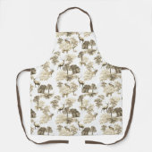 Elegant  Bruin Wit Toile Deer in Woodland Schort (Voorkant)