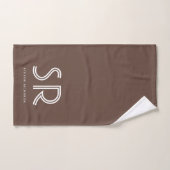 Elegant bruin-witte monogram bad handdoek (Handdoek)