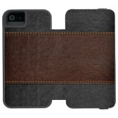 Elegant bruin & zwart leder incipio iPhone portemonnee hoesje (Agenda Open)