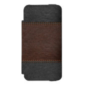 Elegant bruin & zwart leder incipio iPhone portemonnee hoesje (Voorkant Agenda)