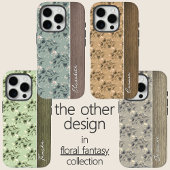 Elegant Bruine Bloem Motief Houtstructuur Eigen Na Case-Mate iPhone Case