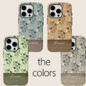 Elegant Bruine Bloem Motief Houtstructuur Eigen Na Case-Mate iPhone Case