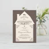 Elegant-bruine dampkamer huisverwarming kaart (Staand voorkant)