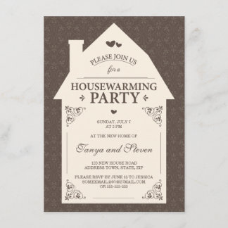 Elegant-bruine dampkamer huisverwarming kaart
