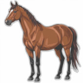 Elegant bruine paard sticker (Voorkant)