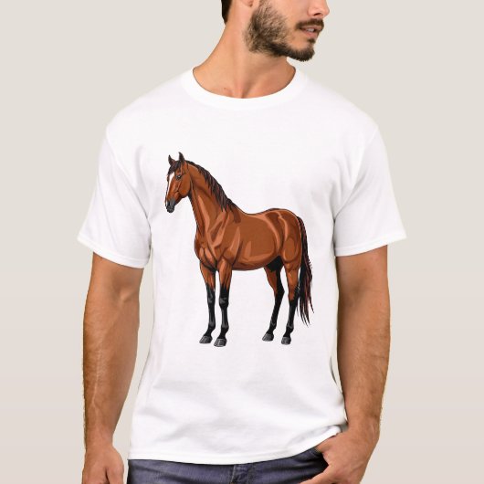 Elegant bruine paard t-shirt (Voorkant)