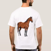 Elegant bruine paard t-shirt (Achterkant)