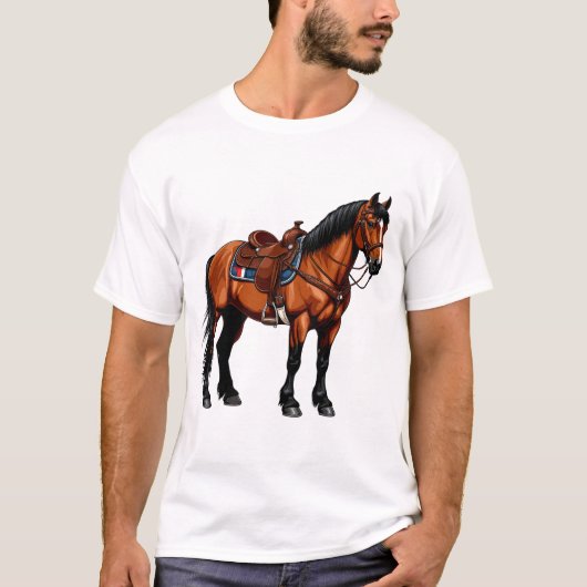 Elegant bruine paard t-shirt (Voorkant)