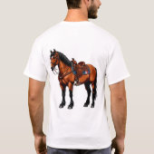Elegant bruine paard t-shirt (Achterkant)