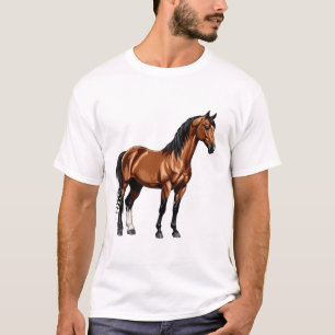 Elegant bruine paard t-shirt