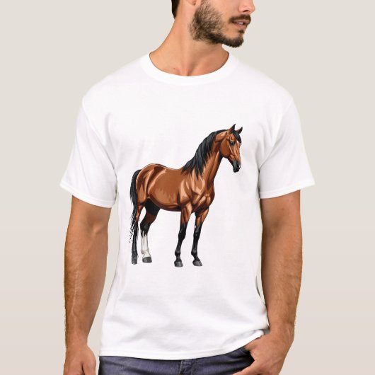 Elegant bruine paard t-shirt (Voorkant)