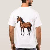 Elegant bruine paard t-shirt (Achterkant)