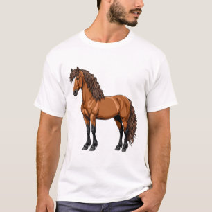 Elegant bruine paard t-shirt
