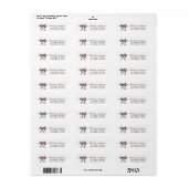 Elegant bruine strik retouradreslabel etiket (Full Sheet)