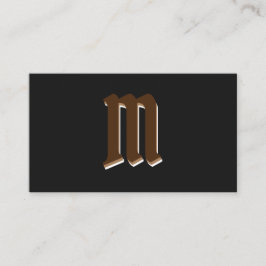 Elegant bruine vormen op zwart monogram 3d effect visitekaartje