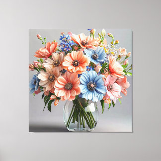 Elegant bruisend boeket canvas afdruk