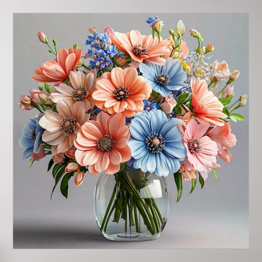 Elegant bruisend boeket poster (Voorkant)