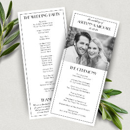 Elegant  brullen 20s foto bruiloft programmakaart